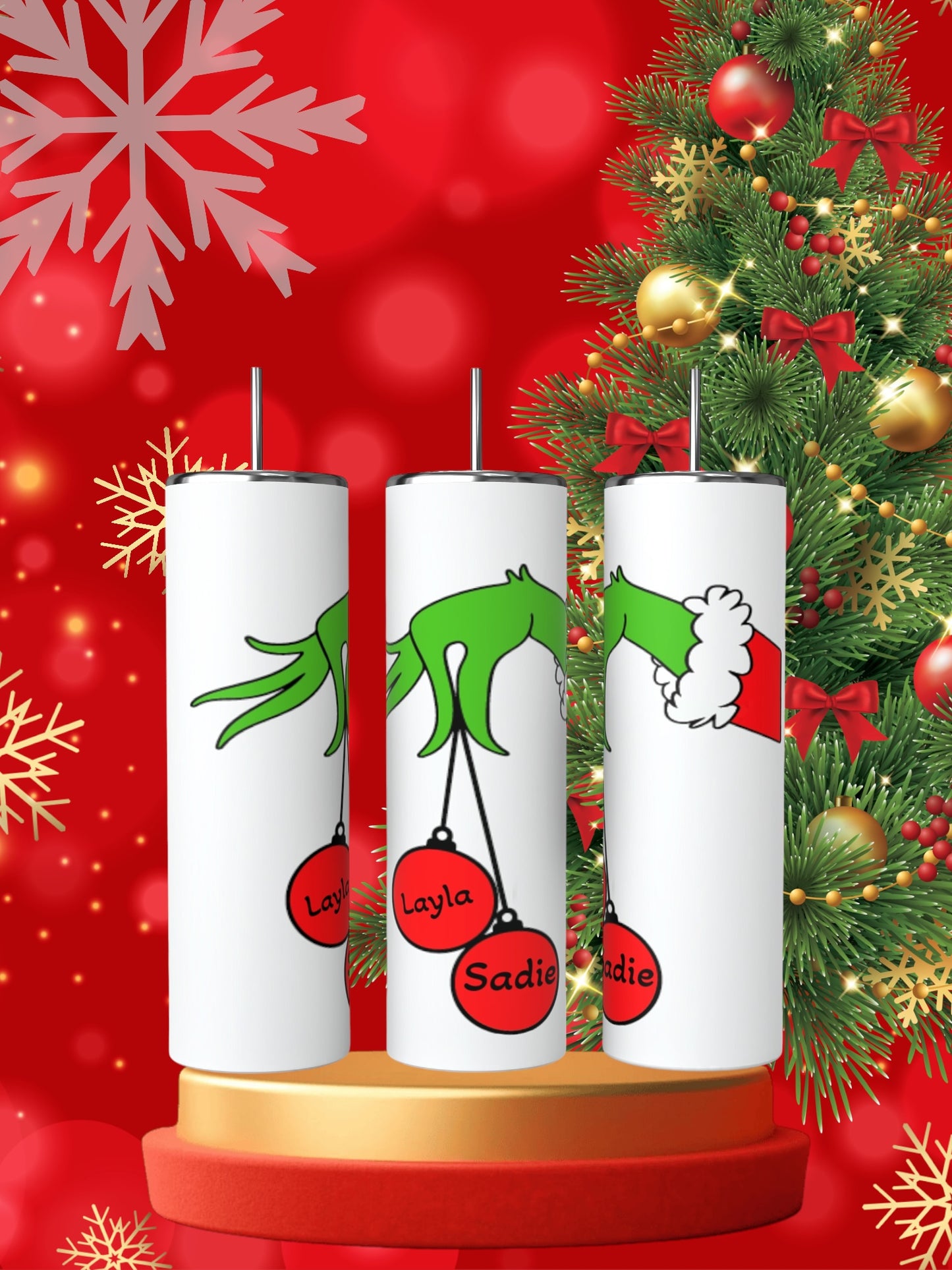 Personalized Grinch tumbler - up to 9