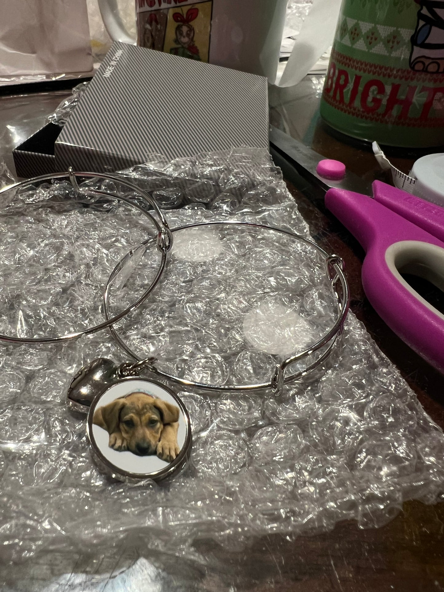 Custom photo charm adjustable bracelet