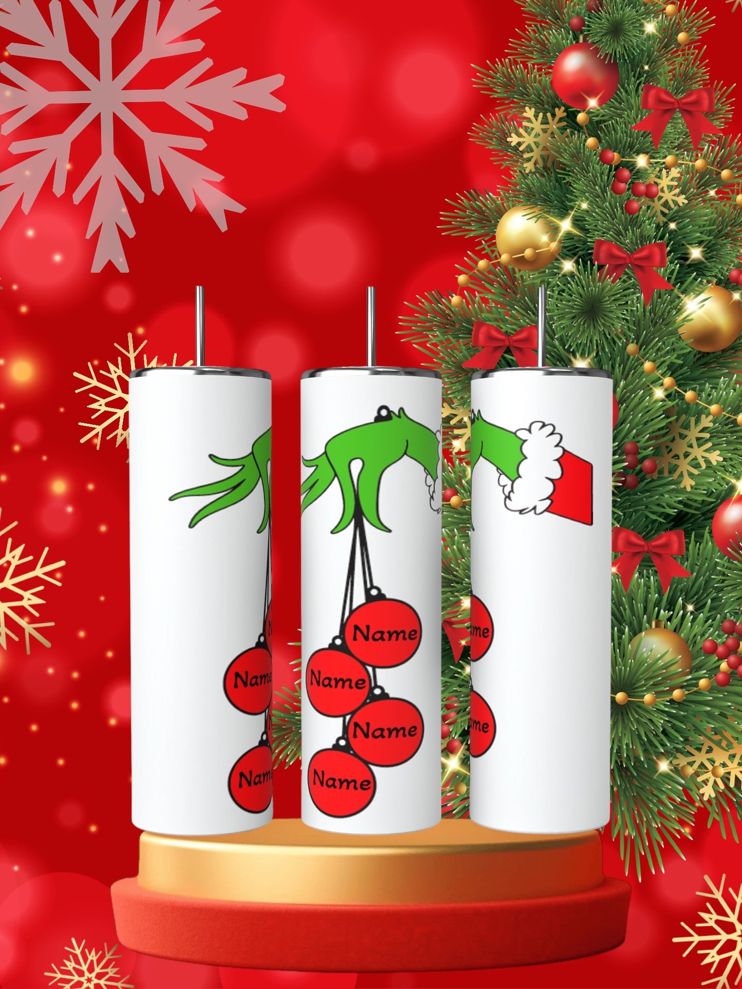 Personalized Grinch tumbler - up to 9