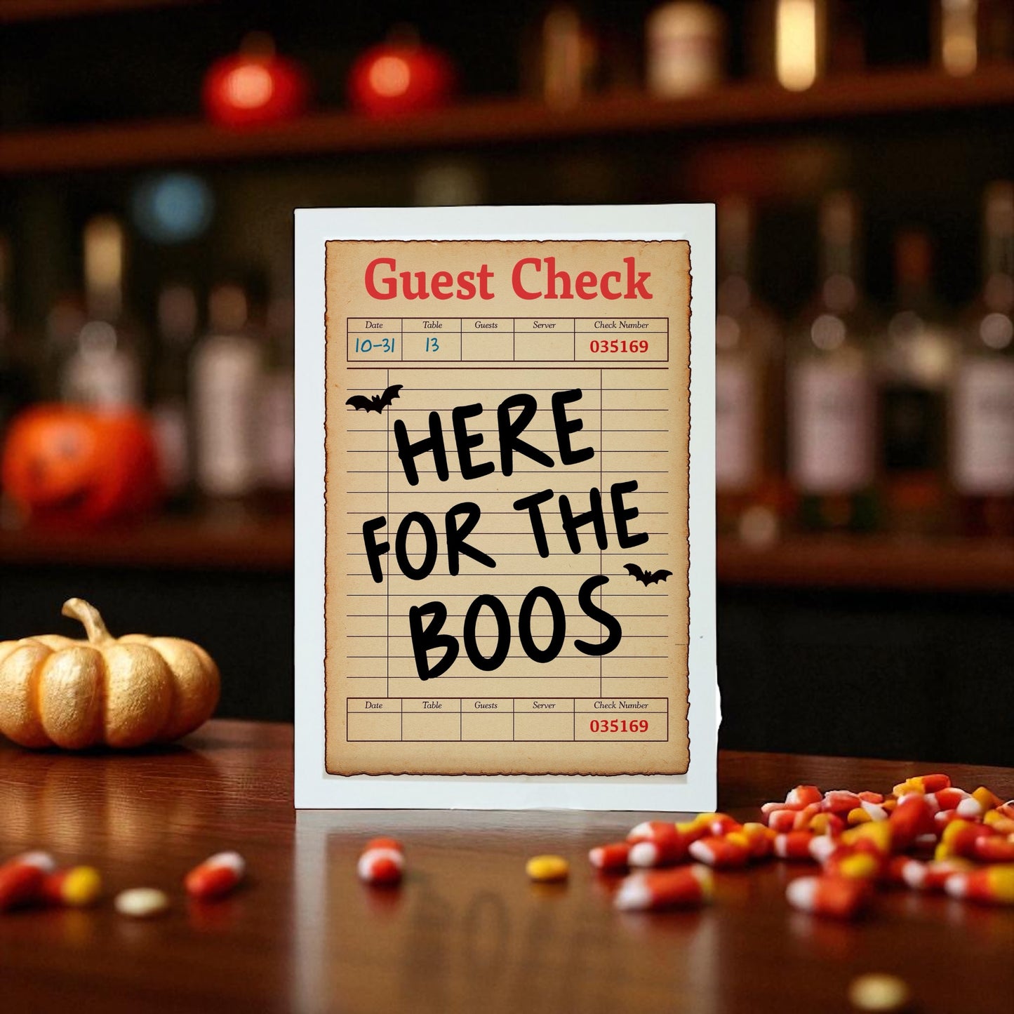 10 x 8 guest check wood sign