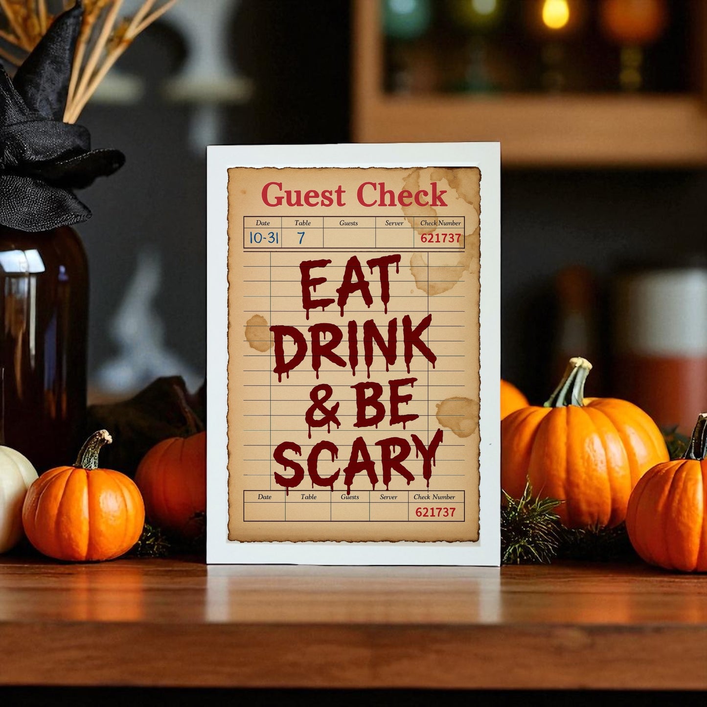 10 x 8 guest check wood sign