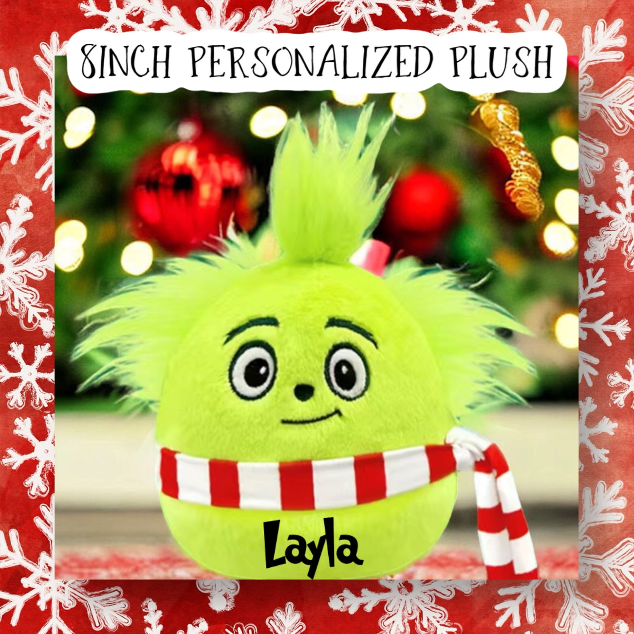 8” custom grinch plush