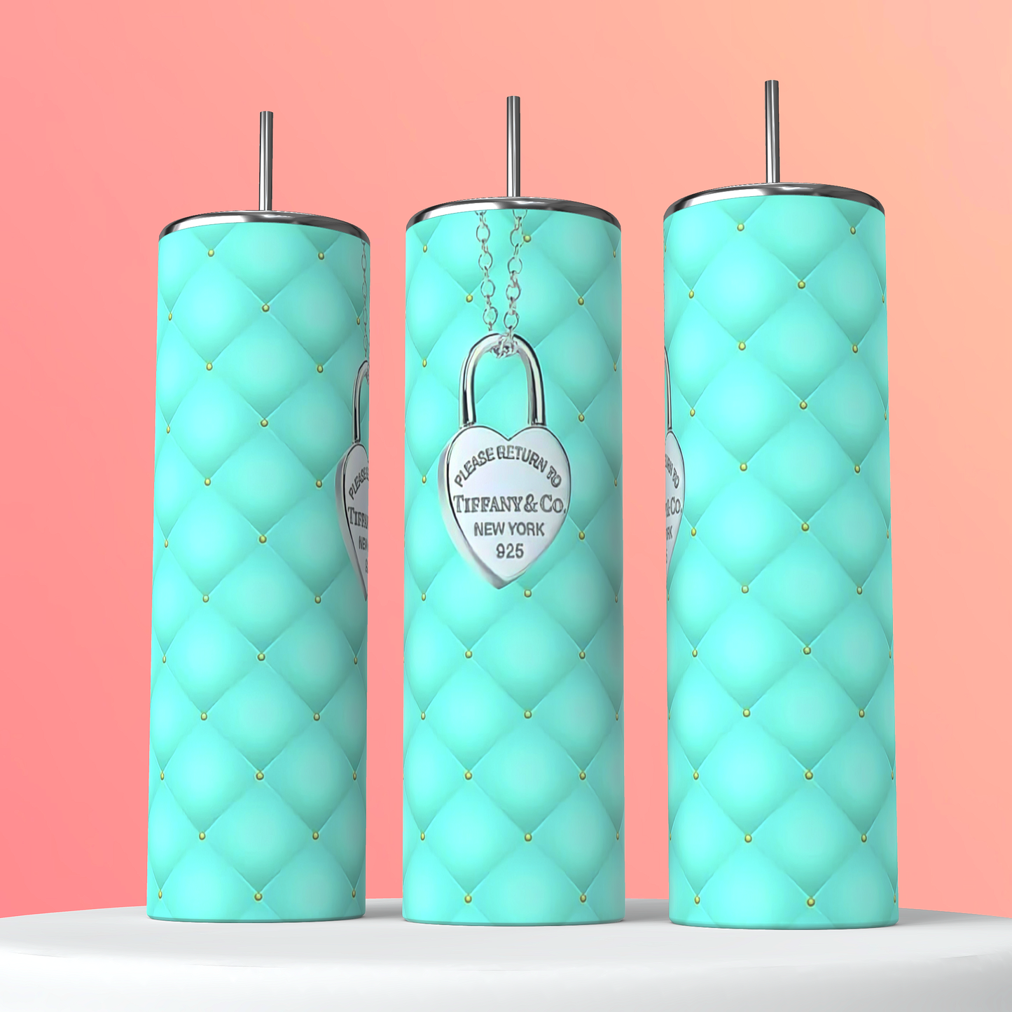 Tiffany charm style 20oz stainless steel tumbler