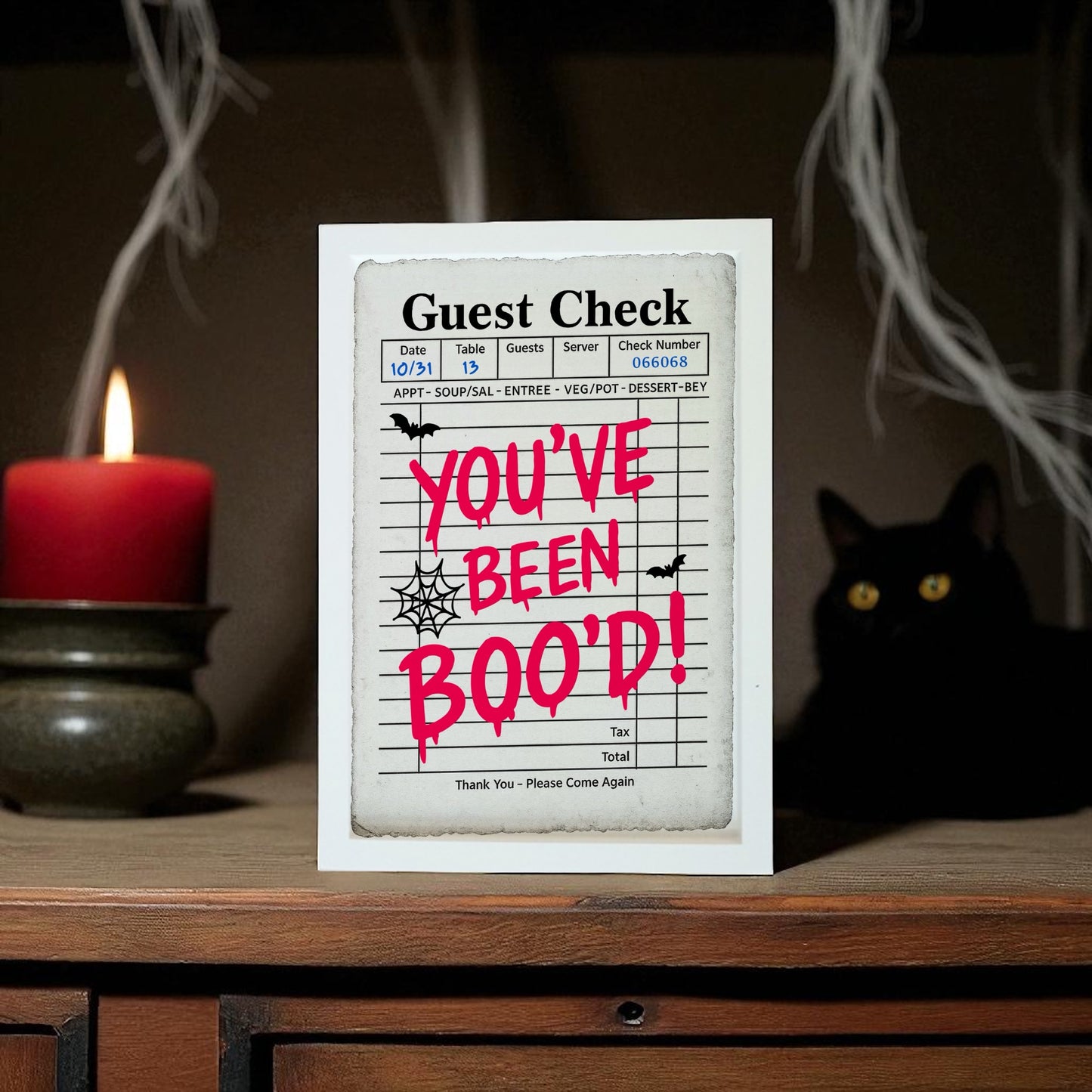 10 x 8 guest check wood sign