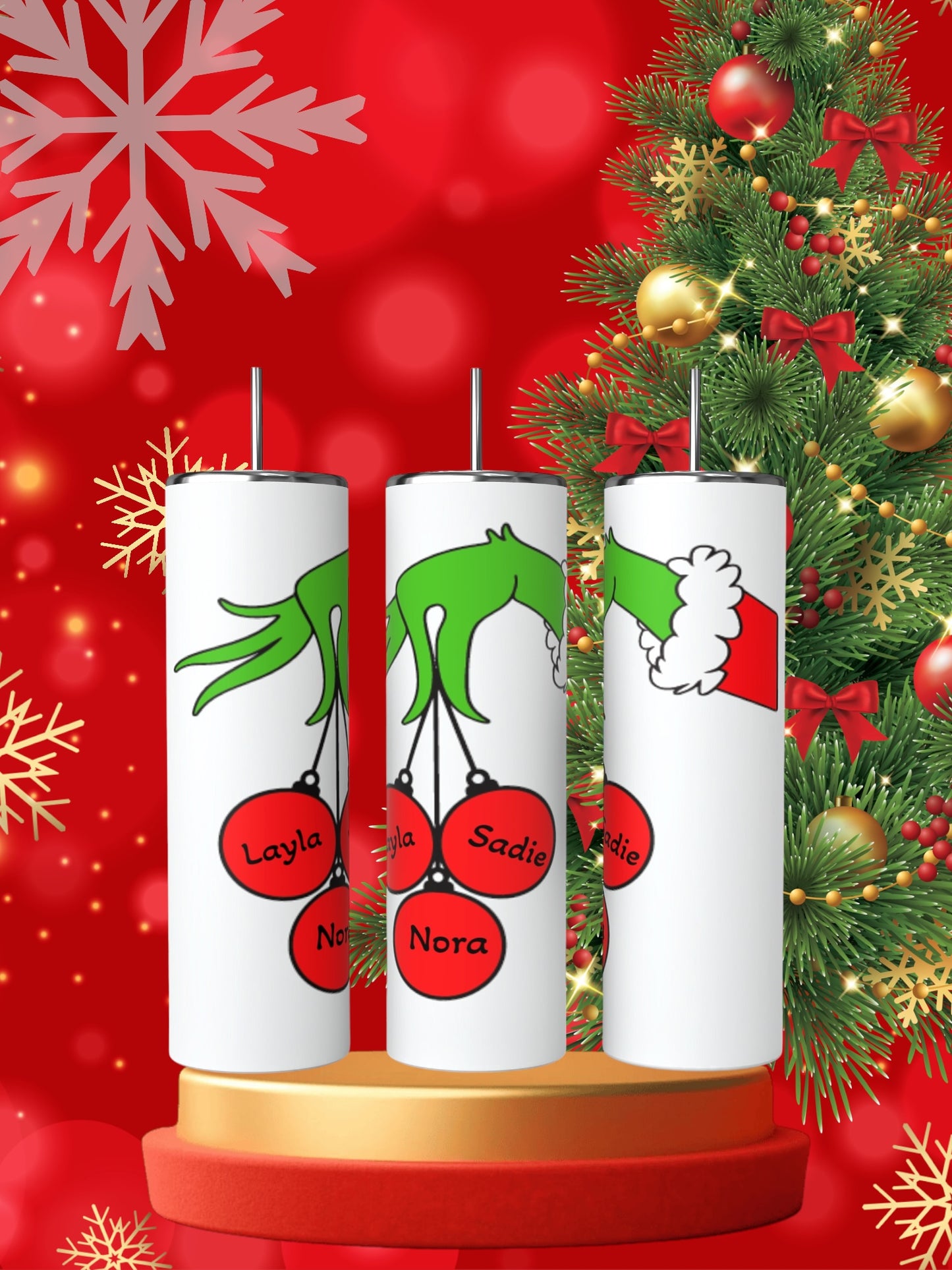Personalized Grinch tumbler - up to 9