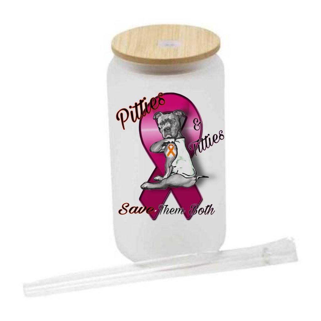Pitties and Titties 16oz glass
