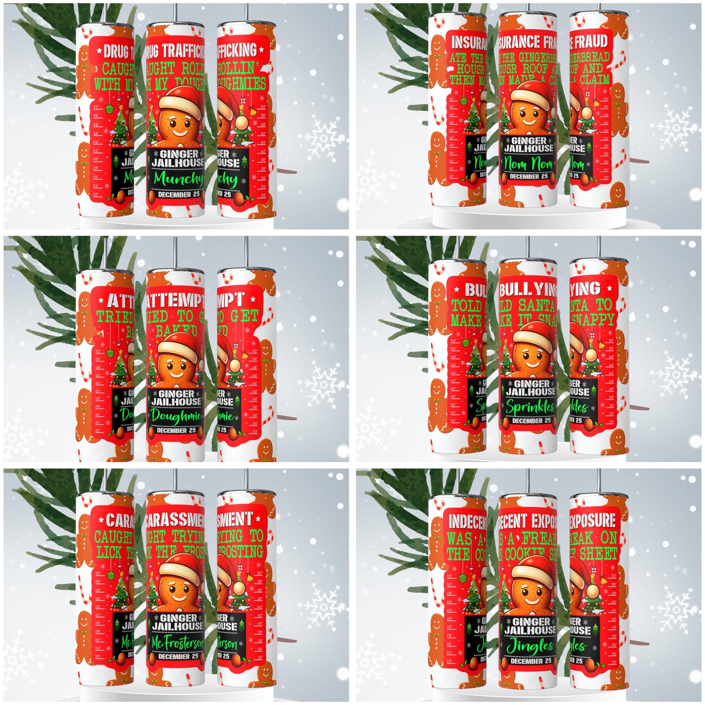 Gingerbreads of Christmas tumbler