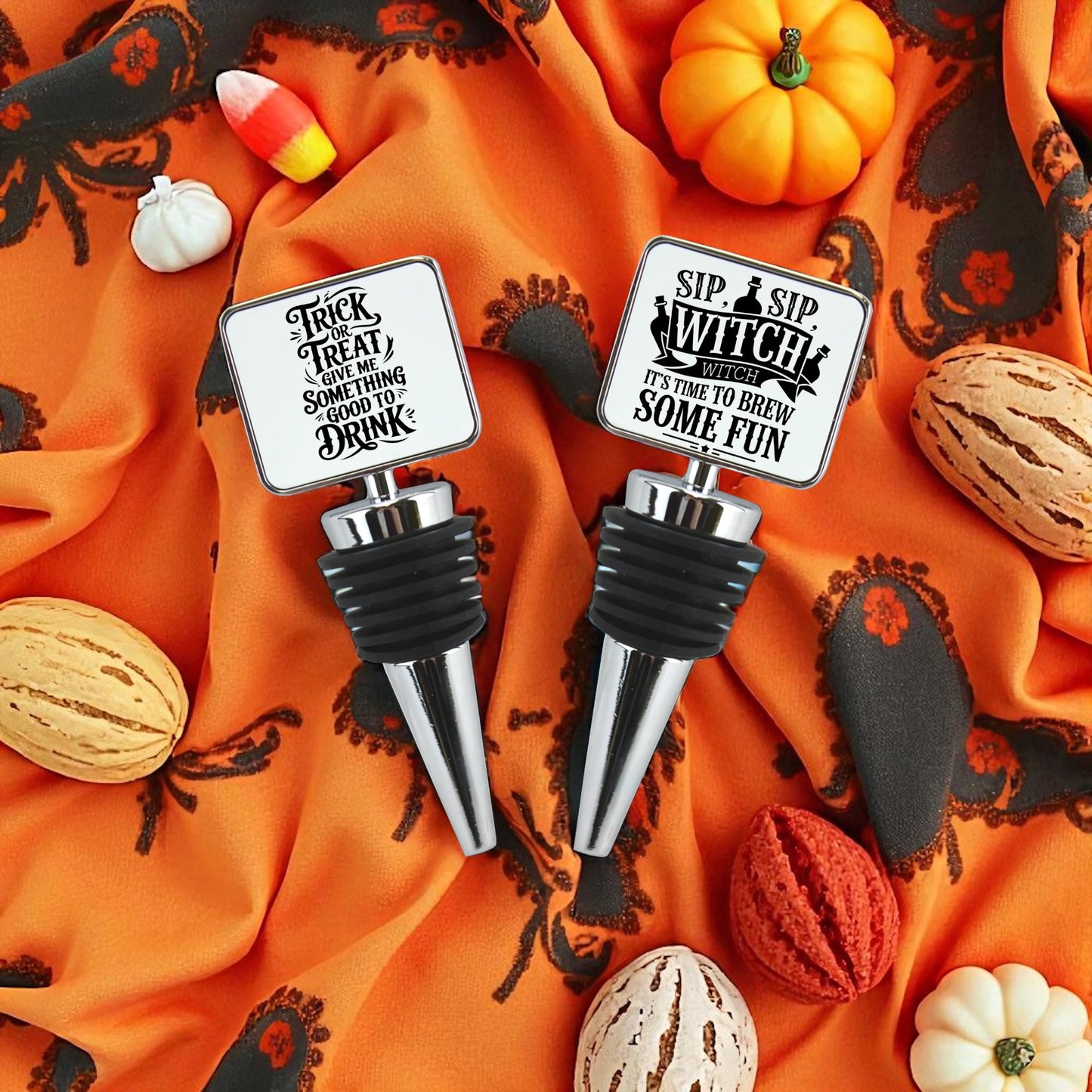 Halloween wine toppers