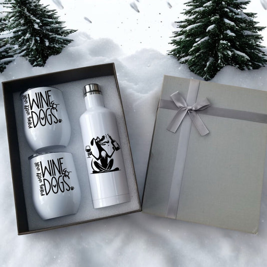 Wine and dogs gift set