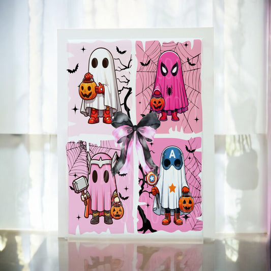 12 x 8 pink super hero ghost