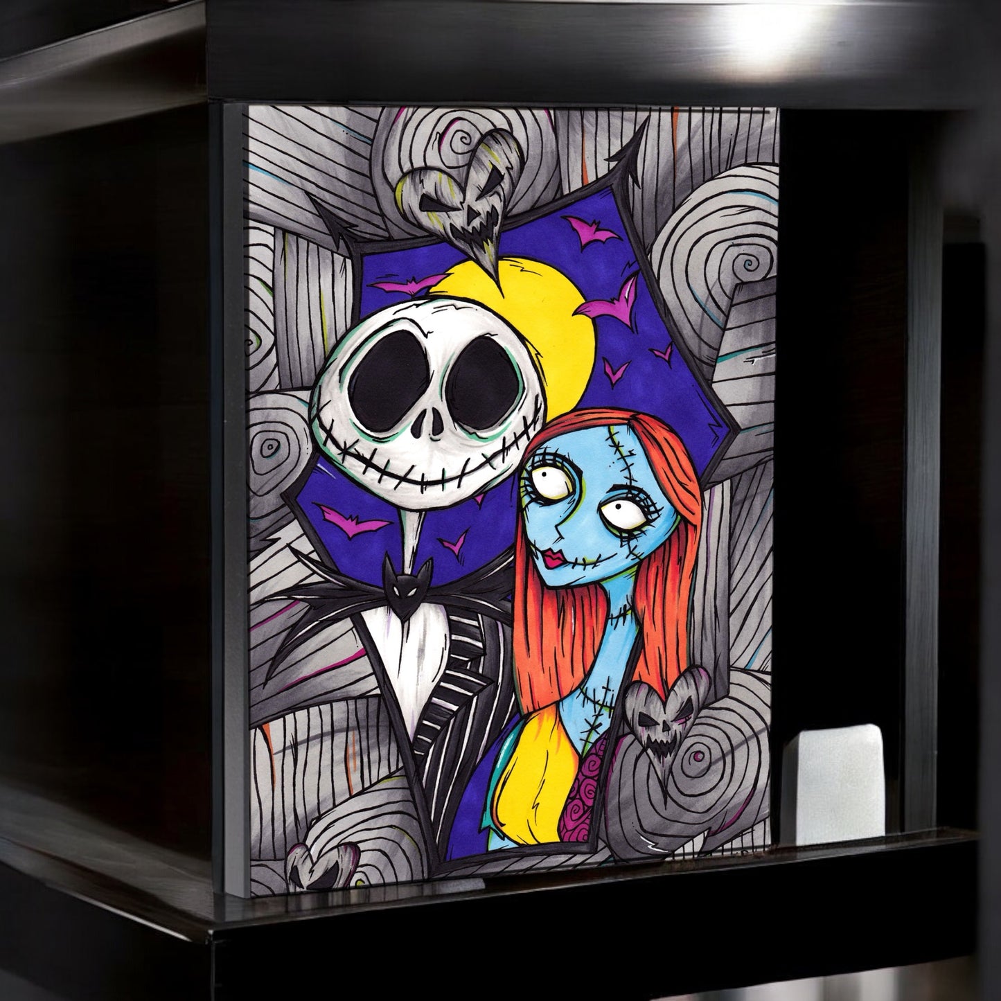 10 x 8 jack and sally wood sign