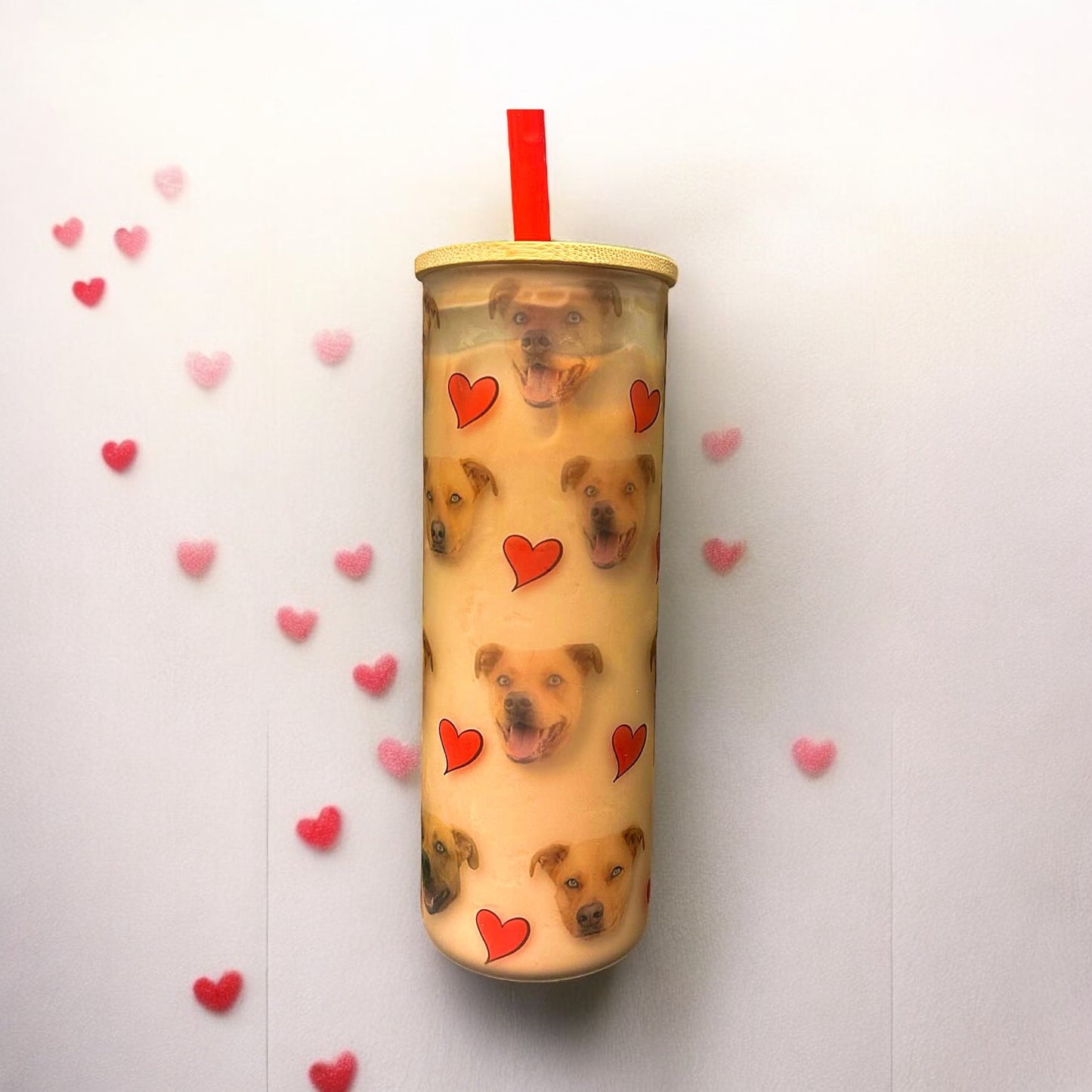 25oz valentine  frosted glass