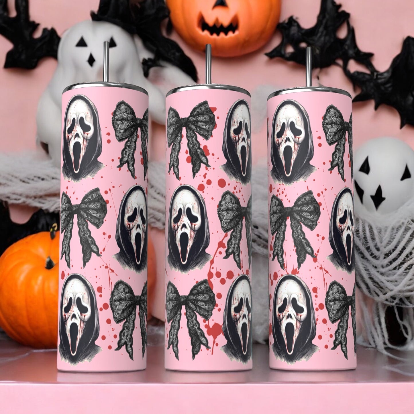 20oz  Halloween characters in pink