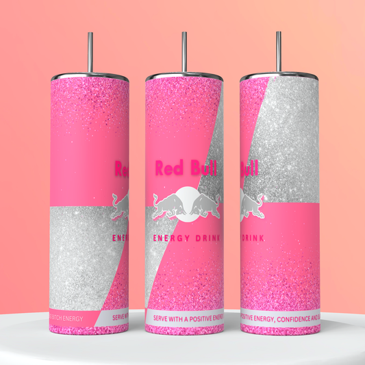 Pink Red Bull 20oz tumbler.