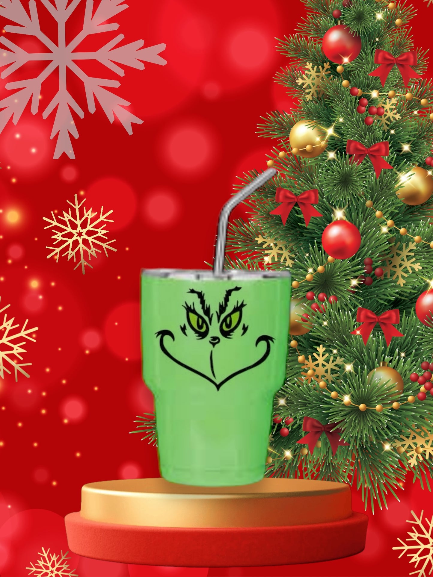 3oz grinch or Yeti  pup cup or shot glass