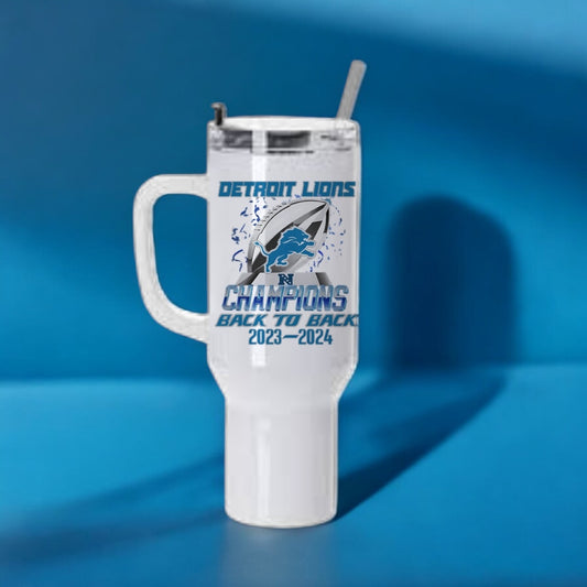 40oz detroit lions  stainless steel tumbler