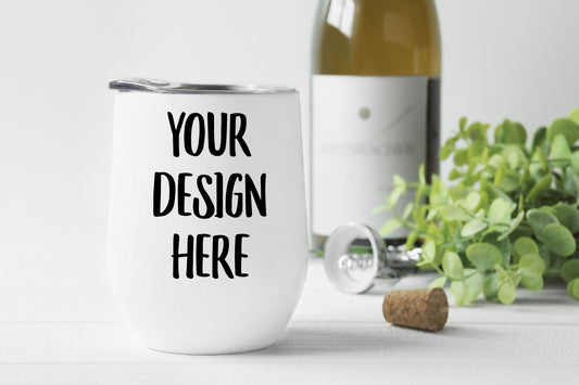 Custom stainless insulated wine tumbler with lid