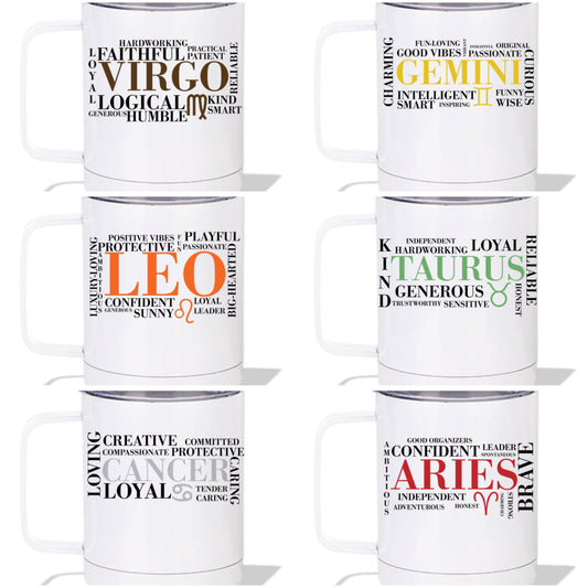 Astrology horoscope 15oz stainless steel mug with lid