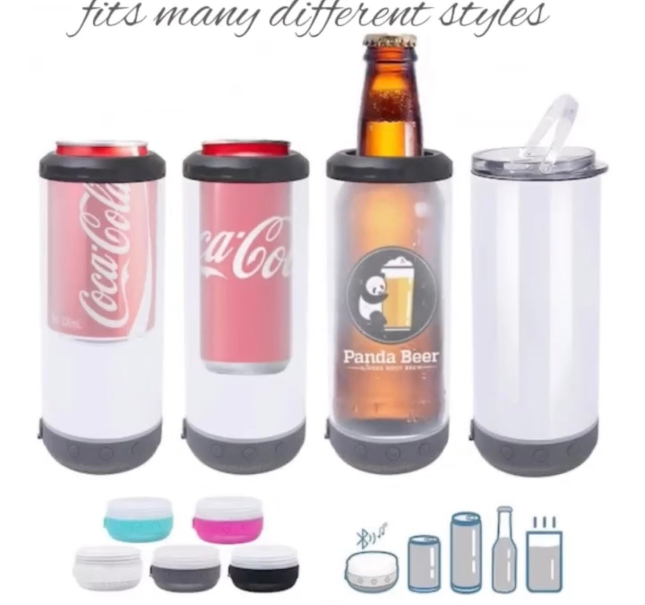 BUNDLE 4 in 1 double insulated wireless speaker kozzie/tumbler