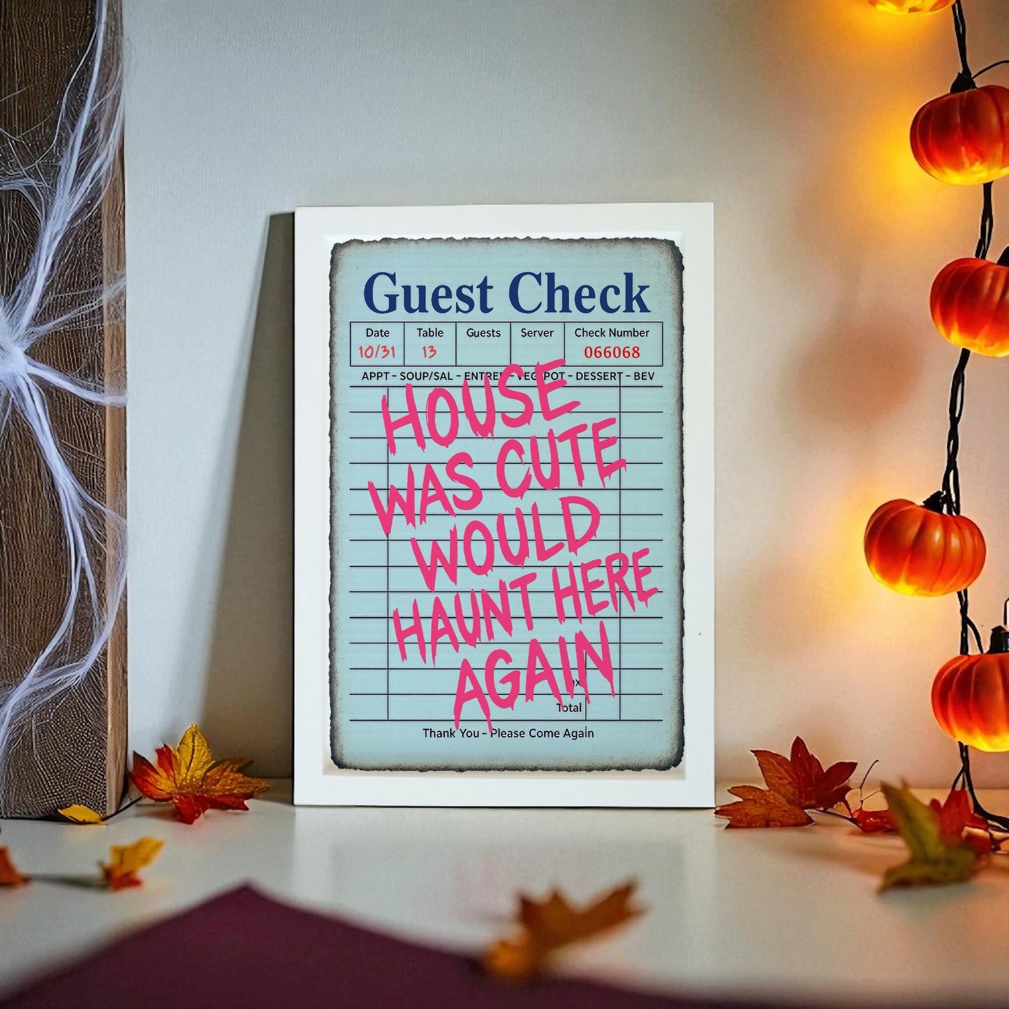 10 x 8 guest check wood sign