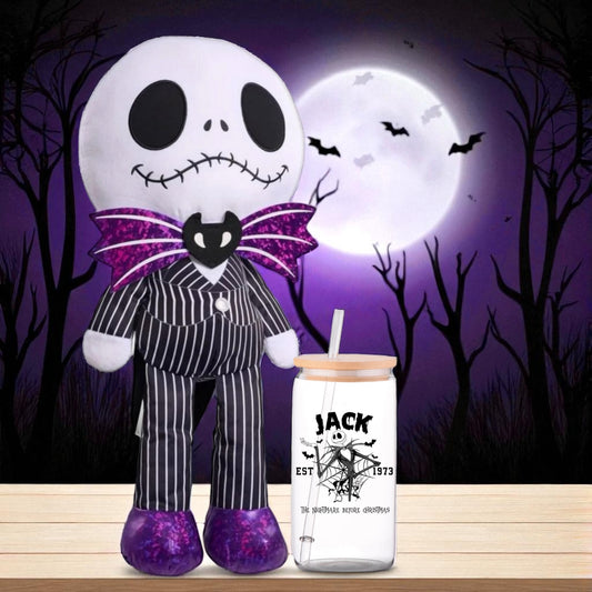 Nightmare Before Christmas Jumbo 32 Inch Plush | JACK AND 16oz Jack glass