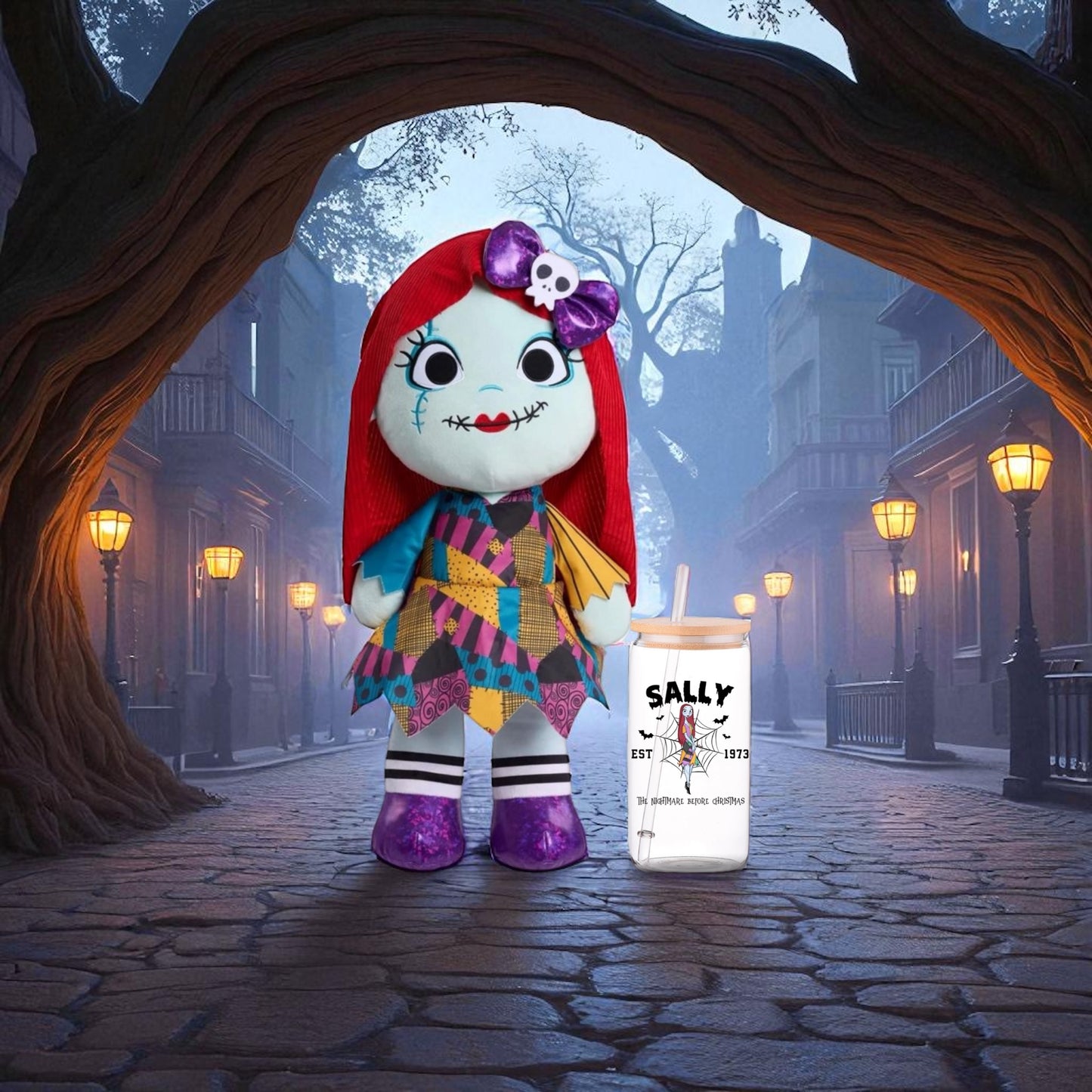 Nightmare Before Christmas Jumbo
32 Inch Plush | Sally AND 16oz Sally glass