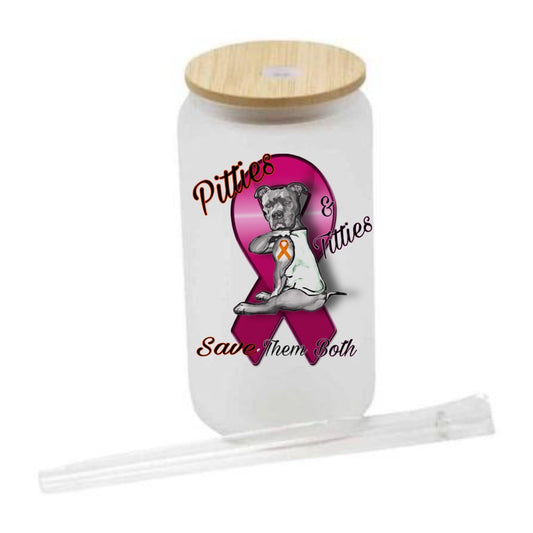 Pitties and Titties 16oz glass