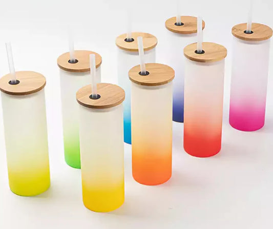 25oz ombre custom glass tumbler