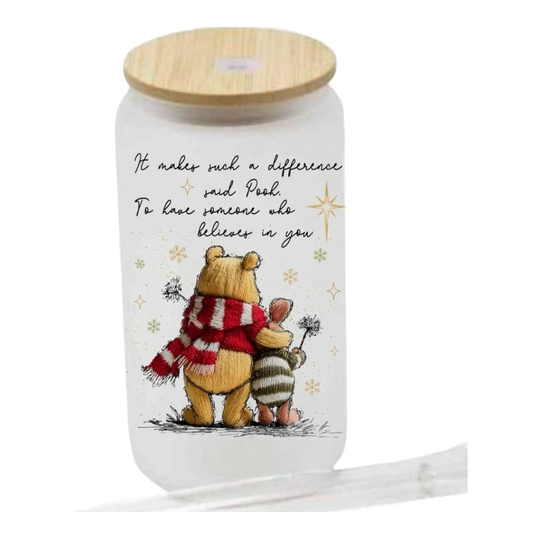Your choice Pooh bear  16oz glass