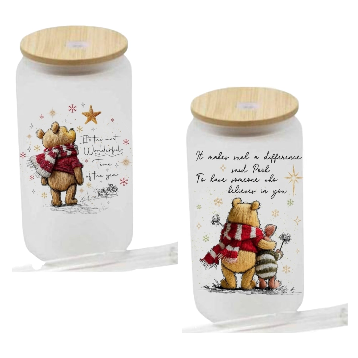 Your choice Pooh bear  16oz glass