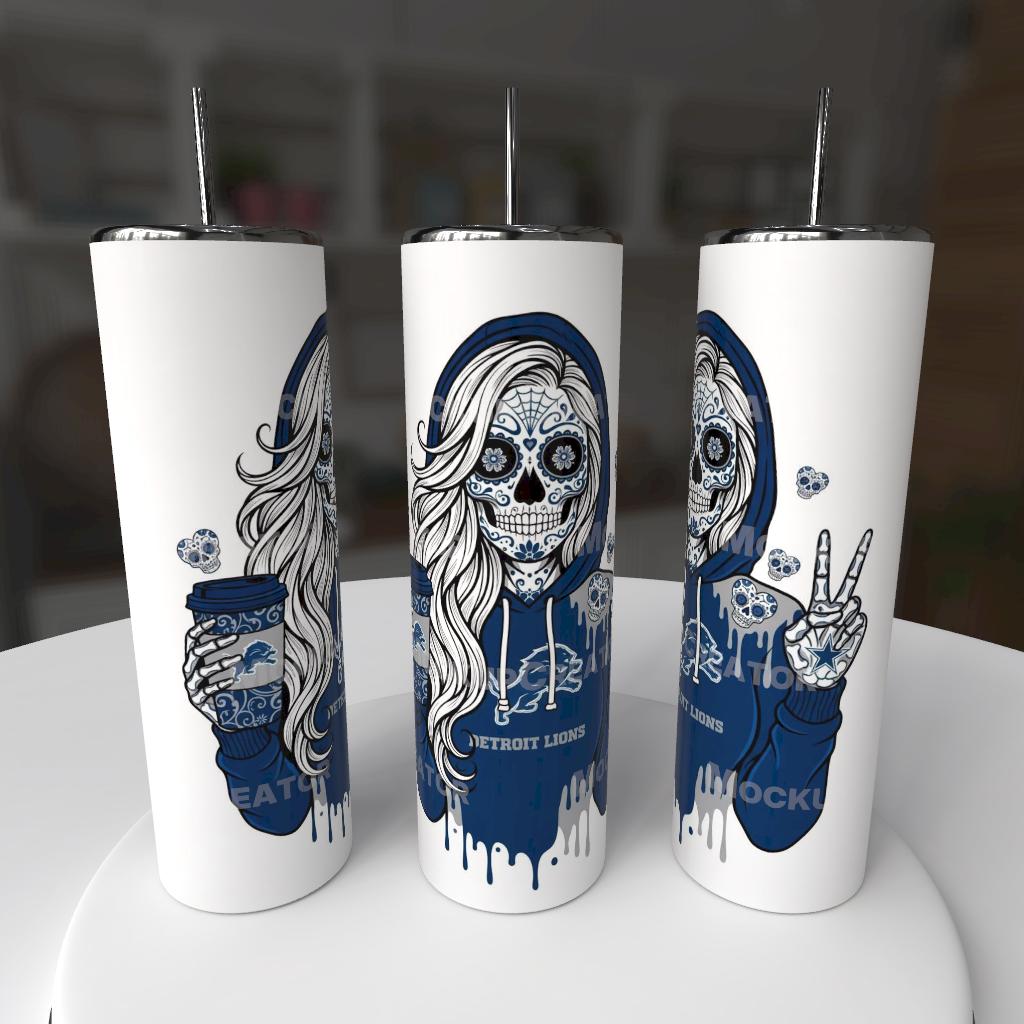 20oz is Detroit lions skull girl
